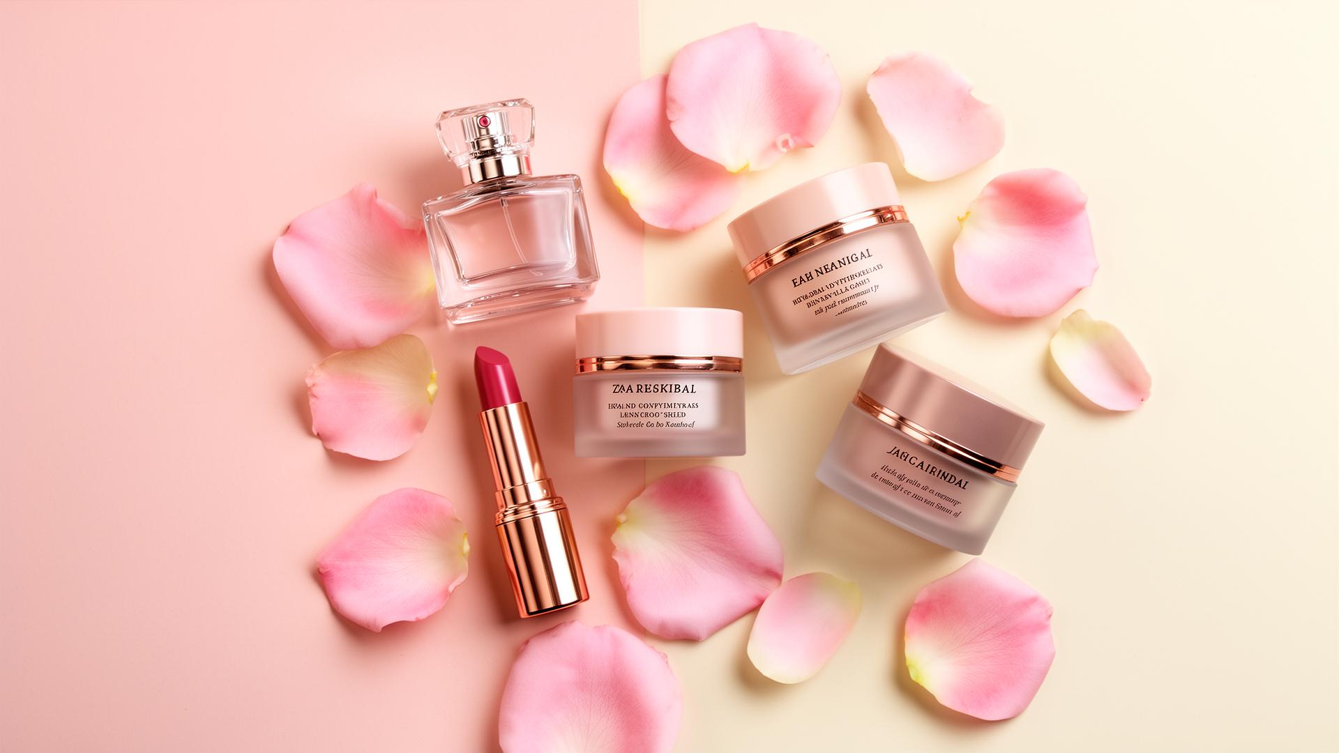 Curated beauty flatlay
